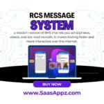 ChatGPT said: Advertisement for SaaSAppz’s RCS Message System, a modern SMS upgrade that enables sending photos, videos, and read receipts for faster, interactive texting.